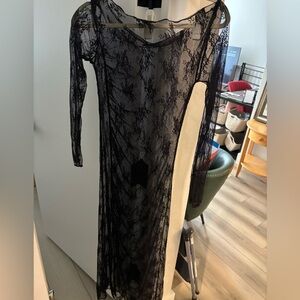 Miss selfridge long sleeve lace maxi dress